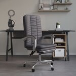 vidaXL Fauteuil inclinable de bureau Gris Similicuir
