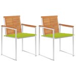 vidaXL Chaises de jardin avec coussins 2 Pièces Acacia solide et acier