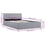 vidaXL Cadre de lit à stockage hydraulique Gris clair Tissu 120x200 cm