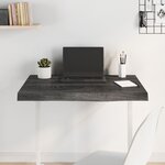 vidaXL Dessus de table marron foncé bois chêne massif traité