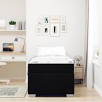 vidaXL Cadre de lit Noir 90 x 200 cm tissu