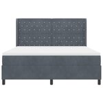 Lit de box spring vidaXL avec matelas gris foncé 180x200 cm en velours
