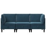 vidaXL Ensemble de meubles pour le salon 3 Pièces Bleu Velours