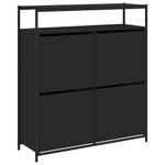vidaXL Armoire à chaussures 4 tiroirs rabattables noir 100x34x112 cm