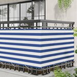 vidaXL Écran de balcon Bleu et Blanc 100 x 300 cm Tissu Oxford