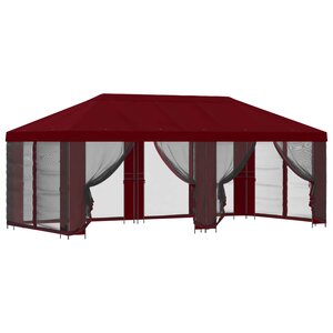 vidaXL Gazebo avec murs latéraux 6 x 3 m Bordeaux Polyester et Acier