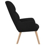 vidaXL Chaise de relaxation Noir Tissu