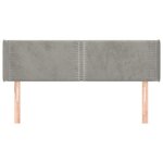 vidaXL Tête de lit avec oreilles Gris clair 147x16x78/88 cm Velours