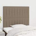 vidaXL Têtes de lit 2 Pièces Taupe 100x5x78/88 cm Tissu