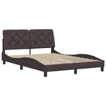vidaXL Cadre de lit sans matelas marron foncé 140x190 cm tissu