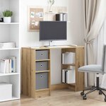 vidaXL Bureau Chêne artisanal Bois d'ingénierie 100 x 40 x 75 cm