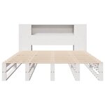 vidaXL Lit bibliothèque sans matelas blanc 150x200 cm bois massif