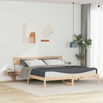 vidaXL Cadre de lit avec tables de chevet Marron Bois massif en pin