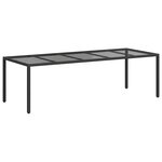 vidaXL Table de jardin pour repas Noir pur 250 x 100 x 75 cm