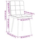 vidaXL Chaises à manger lot de 2 Gris foncé Velours