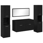 vidaXL Ensemble de mobilier de salle de bain 4 Pièces Chêne noir