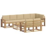 vidaXL Ensemble de canapés d'extérieur 9 pc Blanc et Beige Polyester