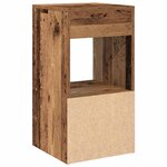 vidaXL Table de chevet avec tiroir vieux bois 35x34x66 5 cm