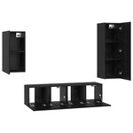 vidaXL Ensemble de Meuble TV 4 Pièces Chêne Noir 30 5 x 30 x 90 cm