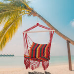 Chaise suspendue hamac de voyage respirant portable dim. 60L x 45l x 55H m coton polyester multicolore
