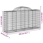vidaXL Paniers à gabions arqués 5 Pièces 200x50x100/120 cm fer galvanisé