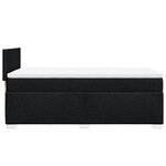 vidaXL Sommier à lattes de lit avec matelas Noir 90x200 cm Tissu