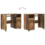 vidaXL Bureau marron Bois ancien Panneau de particules  Métal Standard