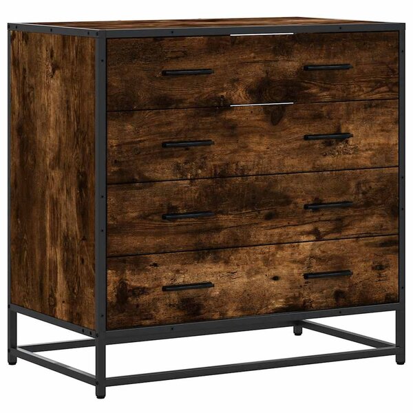 vidaXL Commode chêne fumé 70x41x70 cm bois d'ingénierie