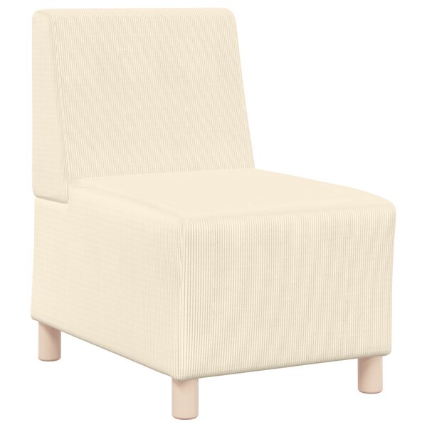 vidaXL Fauteuil Crème 55 x 74 x 82 cm Tissu en velours côtelé