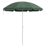 vidaXL Parasol de plage Vert 161 x 193 cm Polyester