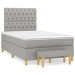 vidaXL Sommier à lattes de lit et matelas gris clair 120x190 cm tissu