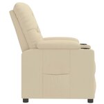 vidaXL Fauteuil inclinable Crème Tissu