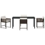 vidaXL Set de salle à manger de jardin 5 pièces avec coussins en rattan synthétique marron