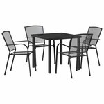 vidaXL Ensemble de salle à manger pour jardin 5 Pièces Anthracite Acier