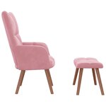 vidaXL Chaise de relaxation avec repose-pied Rose Velours