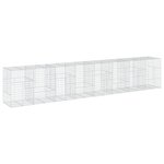 vidaXL Panier gabion avec couvercle 800x100x150 cm fer galvanisé