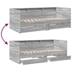vidaXL Lit de jour avec tiroirs sans matelas sonoma gris 90x190 cm