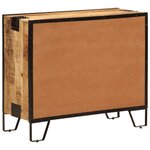 vidaXL Buffet 80x31x66 cm bois de manguier brut massif et métal