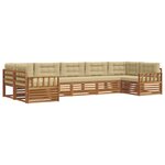 vidaXL Ensemble de canapés d'extérieur 7 pc Naturel et Beige