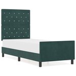 Cadre de lit vidaXL Vert foncé 80x200 cm Velours