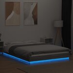 vidaXL Cadre de lit et lumières LED sans matelas sonoma gris 140x200cm