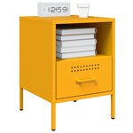 vidaXL Tables de chevet 2 Pièces jaune moutarde 36x39x50 5 cm acier