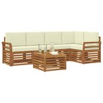 vidaXL Ensemble de canapé d'angle avec coussin 6 Pièces Naturel et Crème