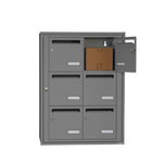 Bloc collectif Leabox 2x3  grade 3  simple face  intérieur  fixation murale  gris poussière ral 7037 finition brillante