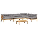 vidaXL Salon palette de jardin avec coussins 5Pièces bois d'acacia massif