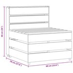 vidaXL Canapé central palette de jardin gris bois de pin imprégné