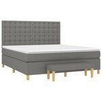 vidaXL Sommier à lattes de lit avec matelas Gris foncé 160x200cm Tissu