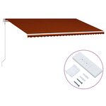 vidaXL Auvent rétractable automatique 600x300 cm Orange et marron