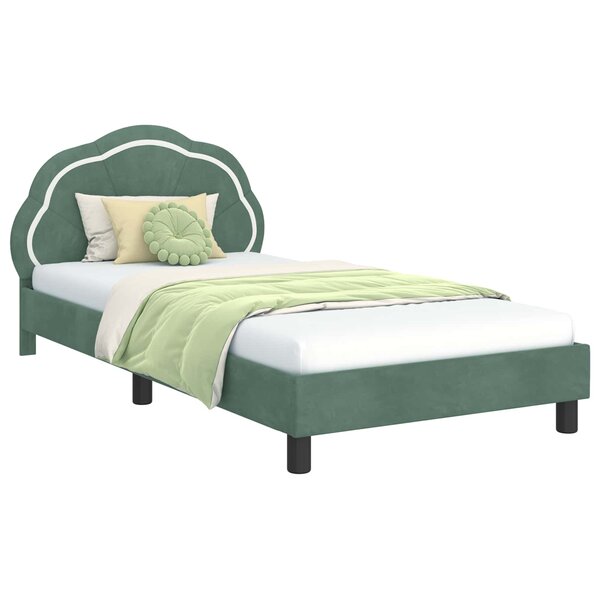 vidaXL Cadre de lit pour enfants avec tête de lit Vert Mer 80 x 200 cm