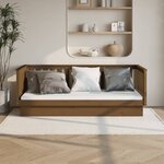 vidaXL Lit de jour Marron miel 90x200 cm Bois de pin massif